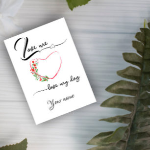 Watercolor heart  flower funny  Flat Holiday Card