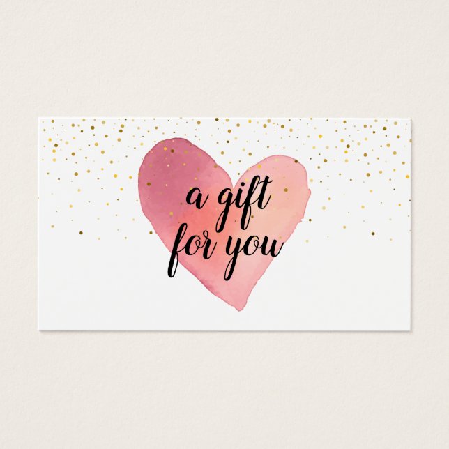 Watercolor Heart Gold Sprinkles Gift Card (Front)