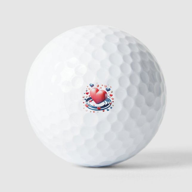 Watercolor Heart Golf Balls – Unique Personali (Front)