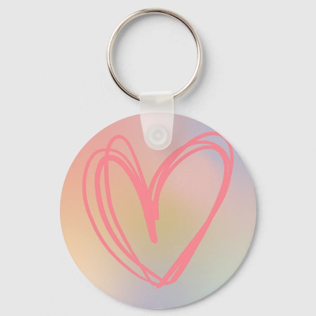 watercolor heart key ring (Front)