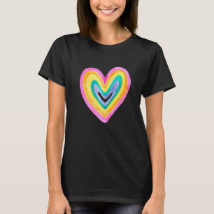 Watercolor Heart Lgbtq Gay Rights Proud Pride Rain T-Shirt