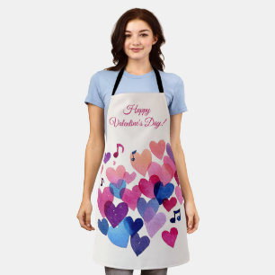 Watercolor Heart Melody Design Apron