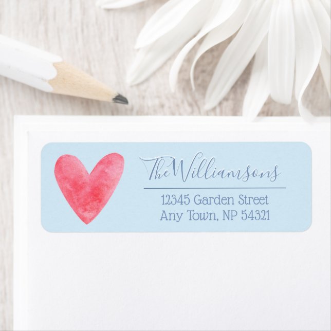 Watercolor Heart on Pale Blue (Insitu)