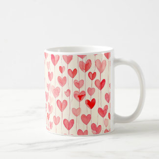 Watercolor Heart Pattern Coffee Mug