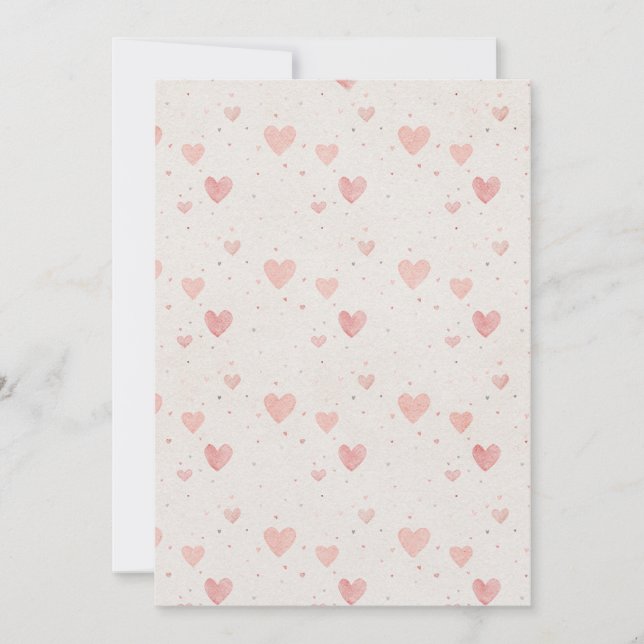 Watercolor Heart Pattern Invitation (Front)