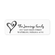 Watercolor Heart Return Address Label