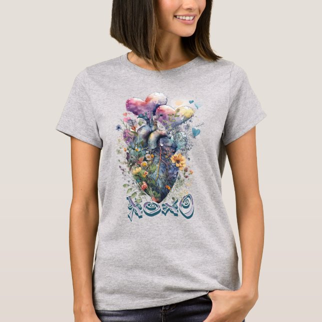 Watercolor Heart  T-Shirt (Front)