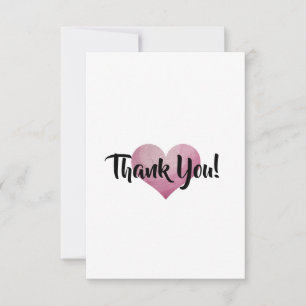 WATERCOLOR HEART Thank You Card