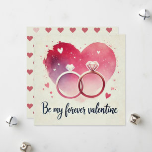 Watercolor Heart with Rings – Be My Forever Holiday Card