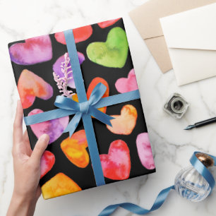 Watercolor Heart Wrapping Paper