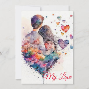 Watercolor Hearts: Announce Your Big News in Styl Announcement