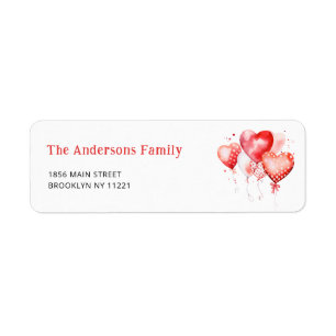 Watercolor Hearts Baby Shower Return Address