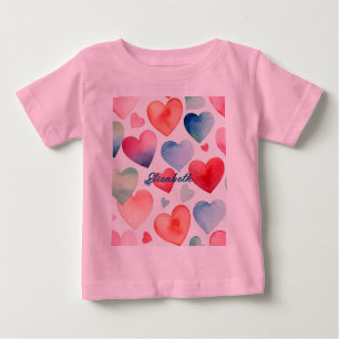 Watercolor hearts baby T-Shirt