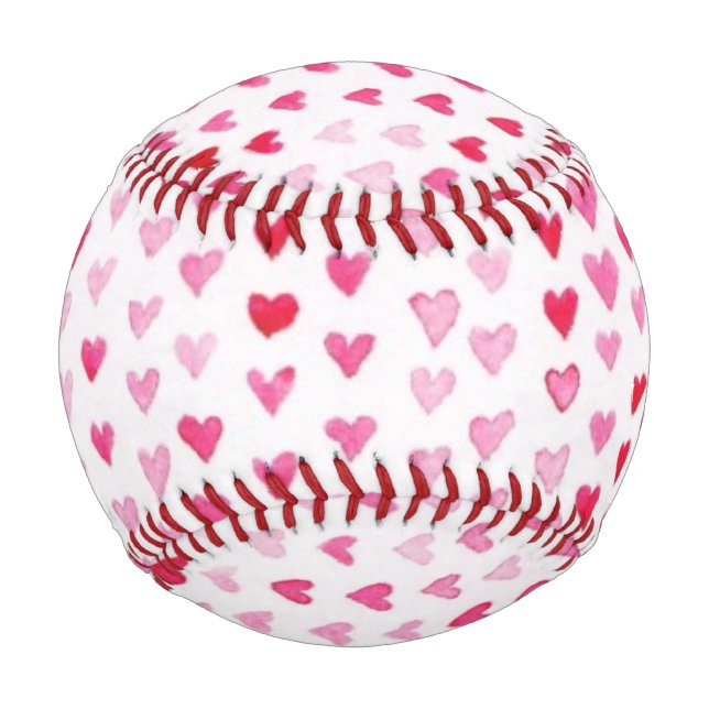 Watercolor Hearts Baseball (Front)