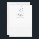Watercolor Hearts Boy Baby Shower Advice Card<br><div class="desc">This watercolor hearts boy baby shower advice card is perfect for a simple baby shower and can be used for any event. The sweet design features cute watercolor pastel hearts with hues of dark blue, bright blue, light blue and teal. These advice cards can be used as a guestbook alternative...</div>