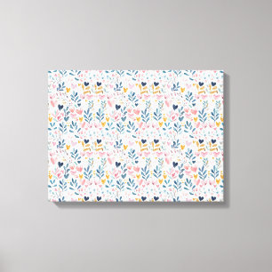 Watercolor hearts canvas print