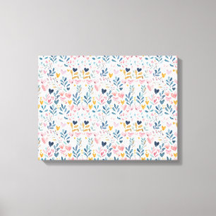 Watercolor hearts canvas print