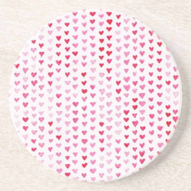 Watercolor Hearts Coaster (Front)
