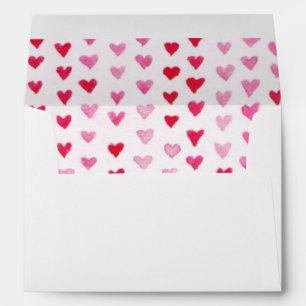 Watercolor Hearts Envelope