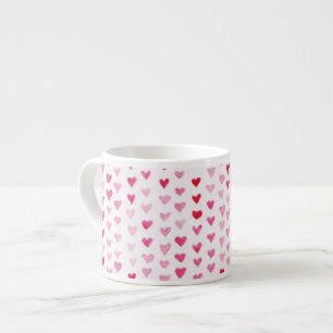Watercolor Hearts Espresso Cup
