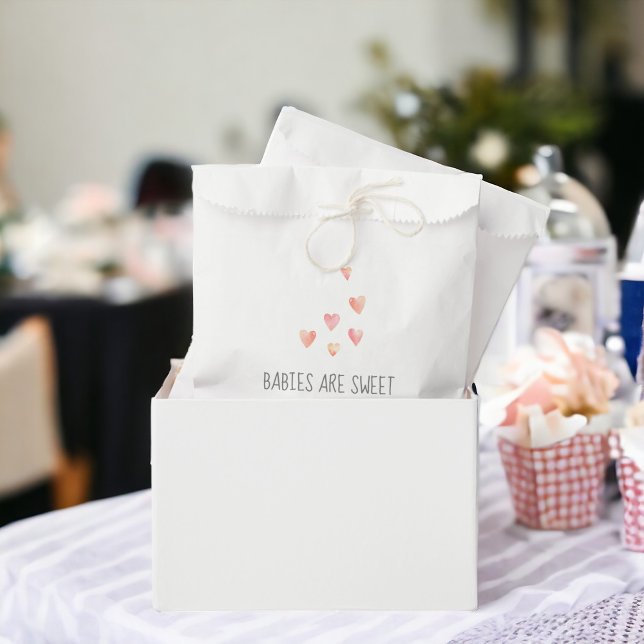Watercolor Hearts Girl Babies are Sweet Favour Bag (Creator Uploaded)