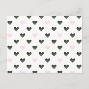 Watercolor Hearts Girl Power Pattern I Postcard