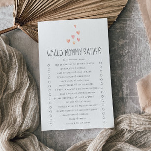 Watercolor Hearts Girl Would Mummy Rather Game Flyer