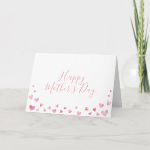 Watercolor Hearts Happy Mother's Day Card
