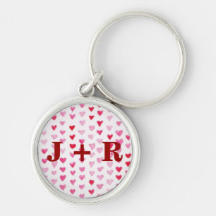Watercolor Hearts Key Ring