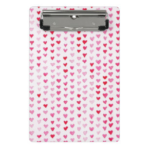 Watercolor Hearts Mini Clipboard