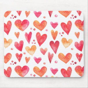 Watercolor HEARTS Mouse Pad