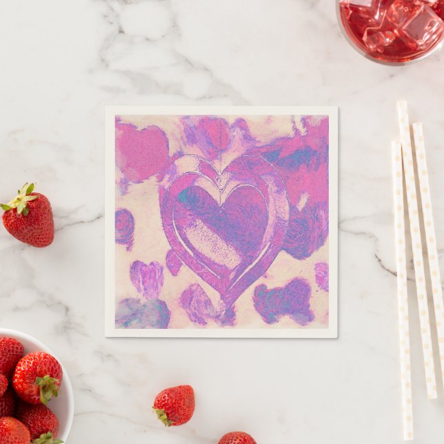 Watercolor hearts napkin (Insitu)