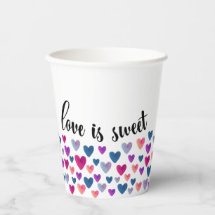 Watercolor Hearts Paper Cup
