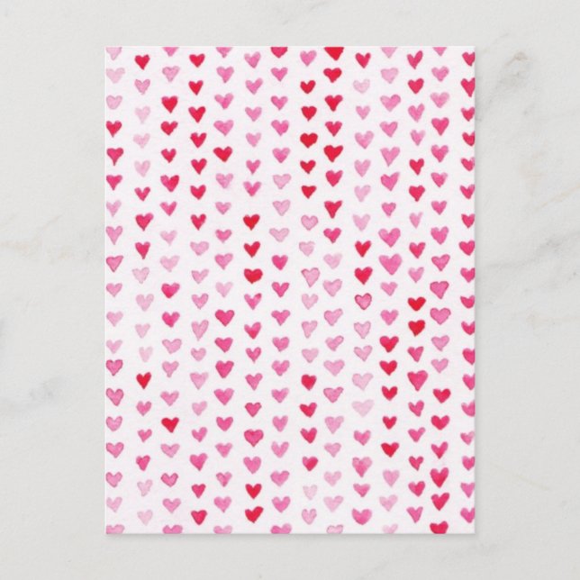 Watercolor Hearts Postcard (Front)