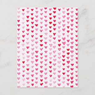 Watercolor Hearts Postcard
