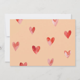 Watercolor Hearts Seamless Pattern Invitation