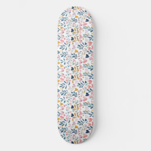 Watercolor hearts skateboard
