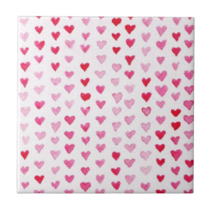 Watercolor Hearts Tile