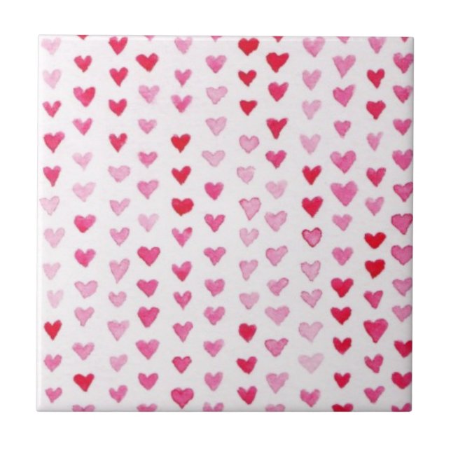 Watercolor Hearts Tile (Front)