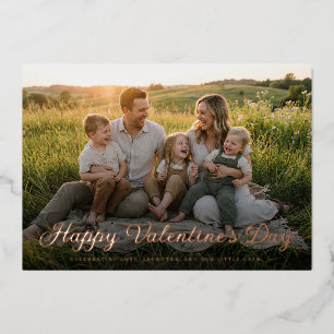 Watercolor Hearts Valentine Photo