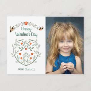 Watercolor Hearts Valentine Photo Card