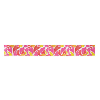 Watercolor Hearts Valentines Love Pink Red Yellow Satin Ribbon