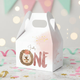Watercolor hedgehog first Birthday  Favour Box