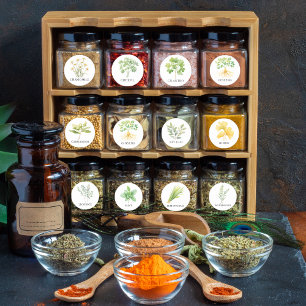 Watercolor Herb and Spice Jar Labels