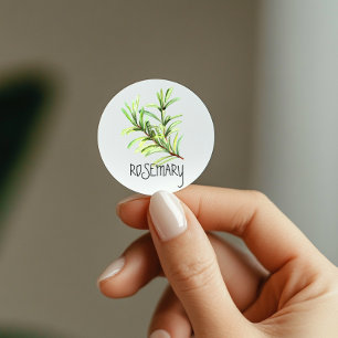 Watercolor Herb Rosemary Classic Round Sticker