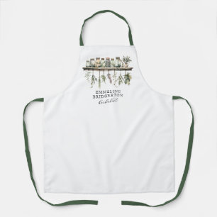 Watercolor Herbalist Botanical Apron