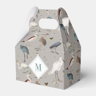 Watercolor Heron Bird Egret Nature Monogrammed Favour Box