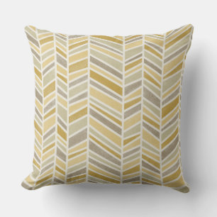 Watercolor Herringbone, Butterscotch, Mustard, Tan Cushion