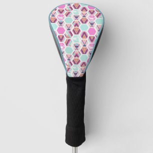 Watercolor Hexagon Pattern Golf Head Cover