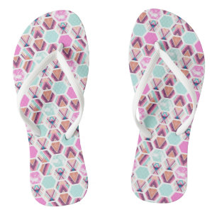 Watercolor Hexagon Pattern Jandals